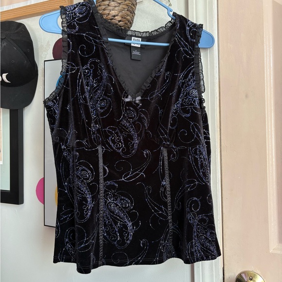 Studio 1940 Black and blue Velvet Tank Top - Picture 1 of 6